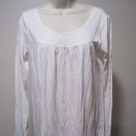 Express Tops - Women’s Express Solid White Cotton Modal Pullover Long Sleeve Shirt Size Medium